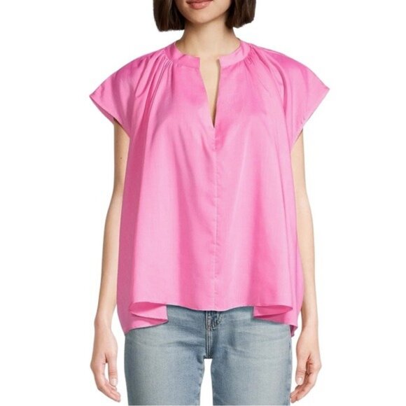 🌻NEW w/tags Anthropologie Harshman Pink Finch Blouse Size 2X - Picture 1 of 12